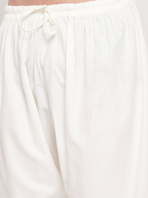 Men's Cream Cotton Blend Salwar